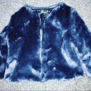 Blue faux fur jacket